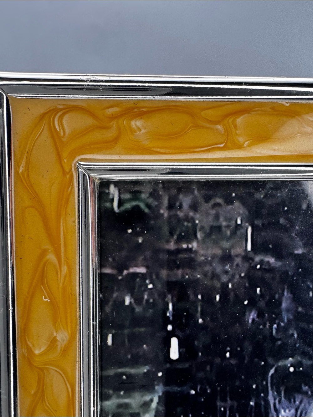 Sixtrees 4x6 Photo Frame Amber Resin Silver Tone 5x7 Tabletop Frame - Picture 3 of 6